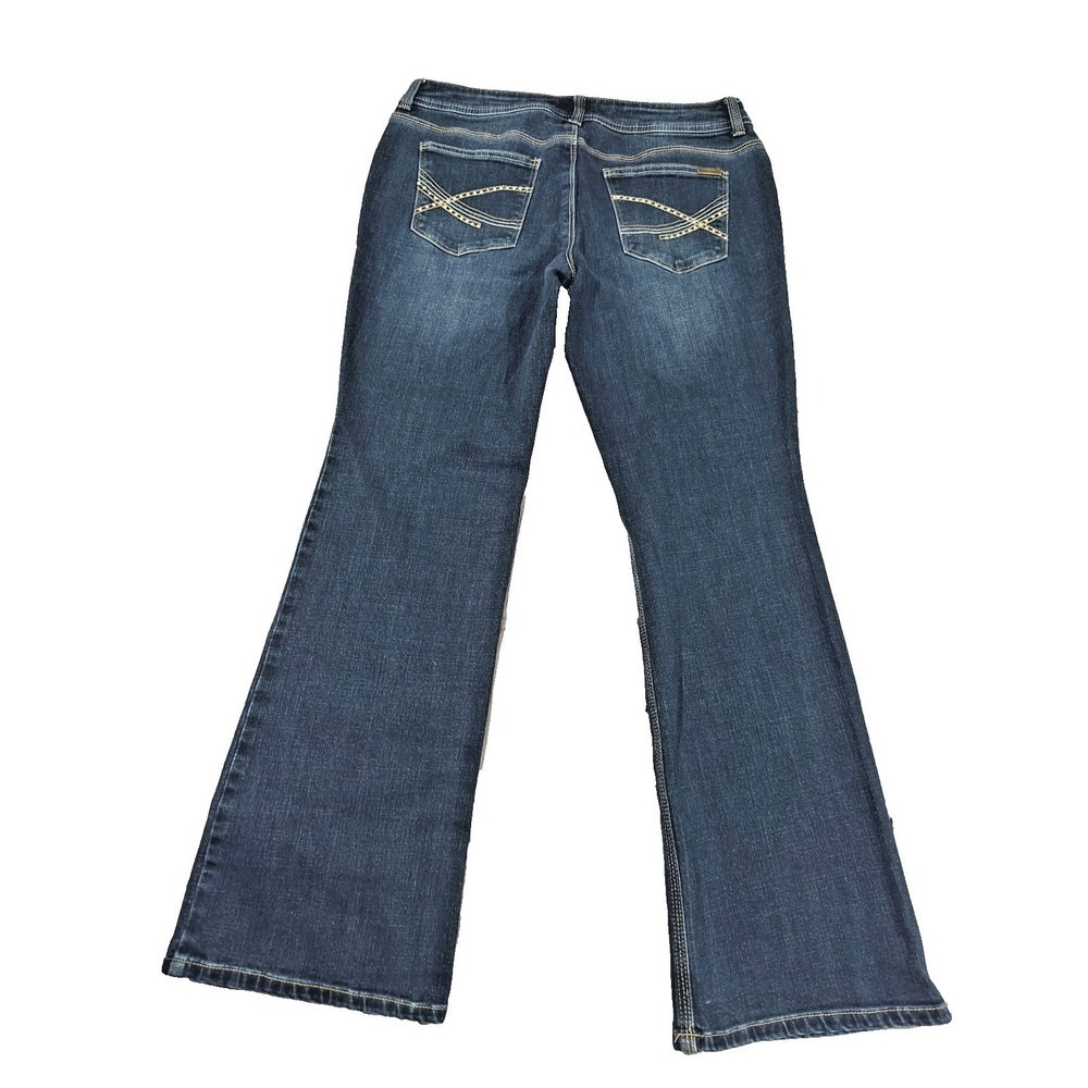 Chico's So Slimming Jeans 0.5P / 6P Baby Bootcut Embellished Pocket Dark Wash